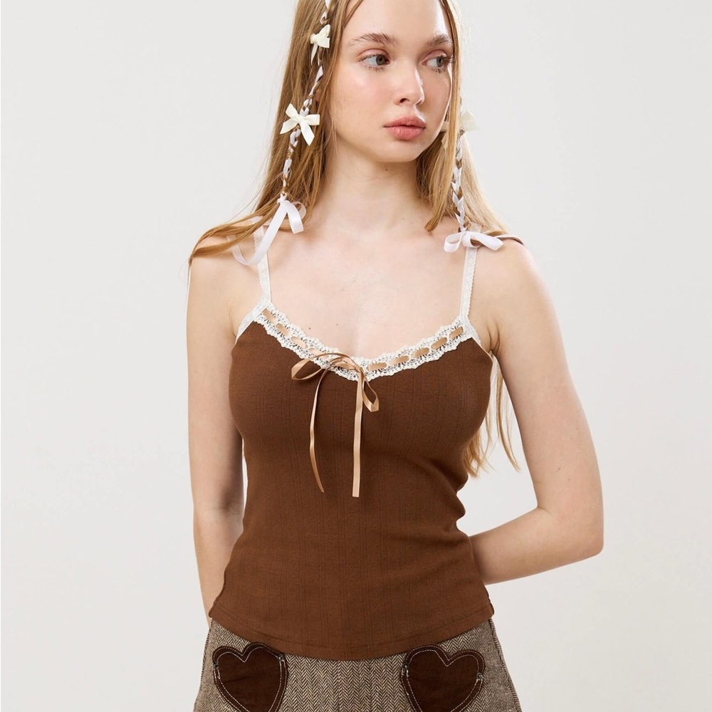 Cherie Lou Brown Tank Top nwt